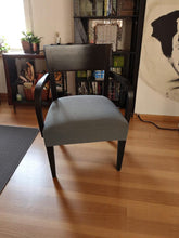 Scaun Prestige lemn maro, tapiserie gri - second hand